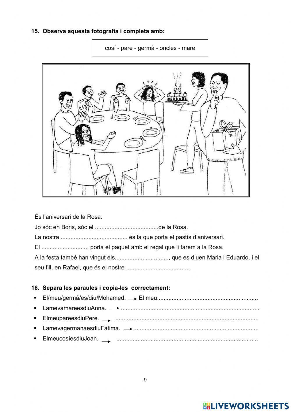 La família. Comencem La família. Comencem