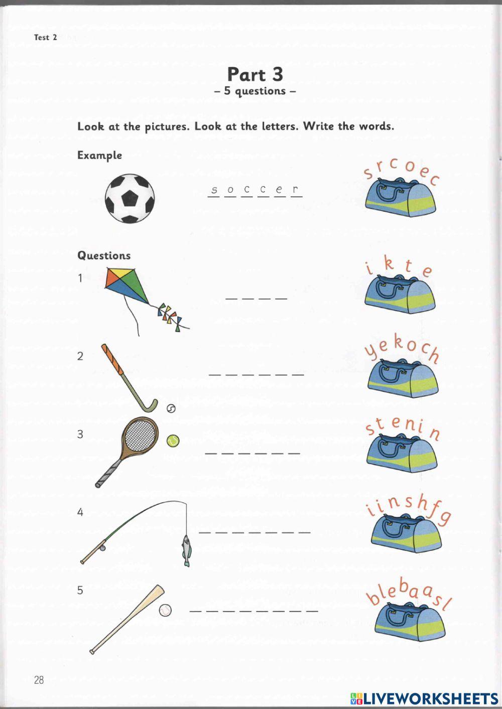 Starter-Test 2-Book 1-Reading + Writing