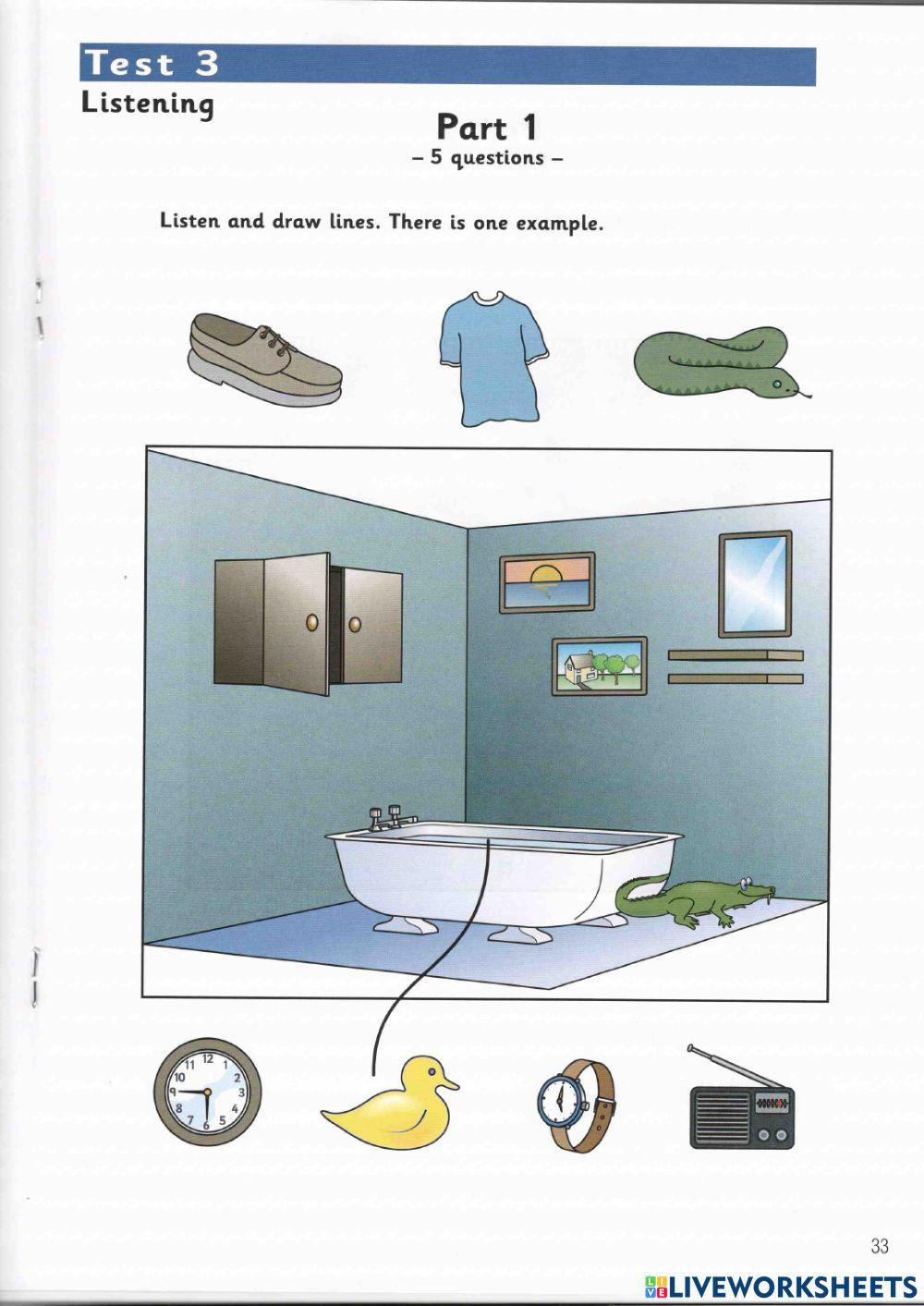 Starters - Tesst 3 - Book 1 - Listening