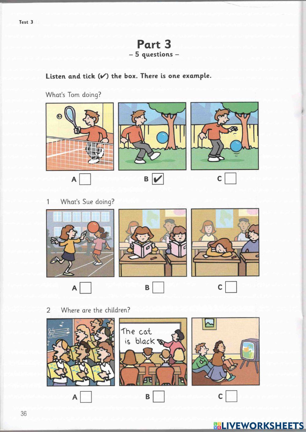 Starters - Tesst 3 - Book 1 - Listening