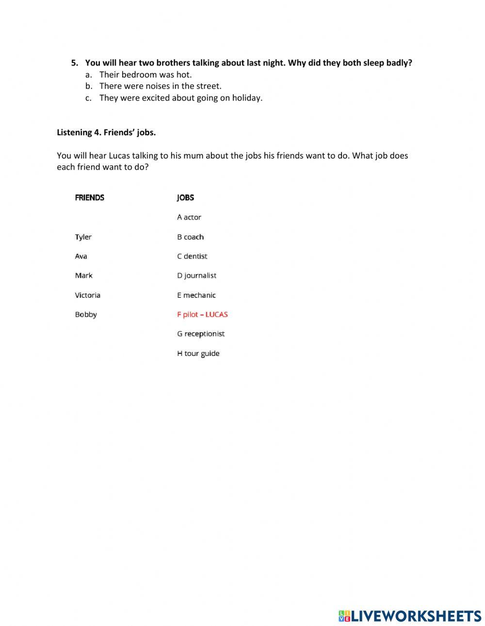 7th grade final listening - reading exam