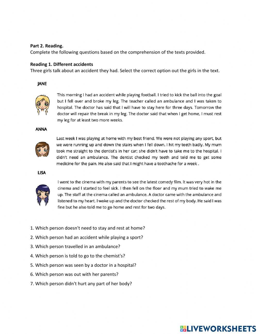 7th grade final listening - reading exam