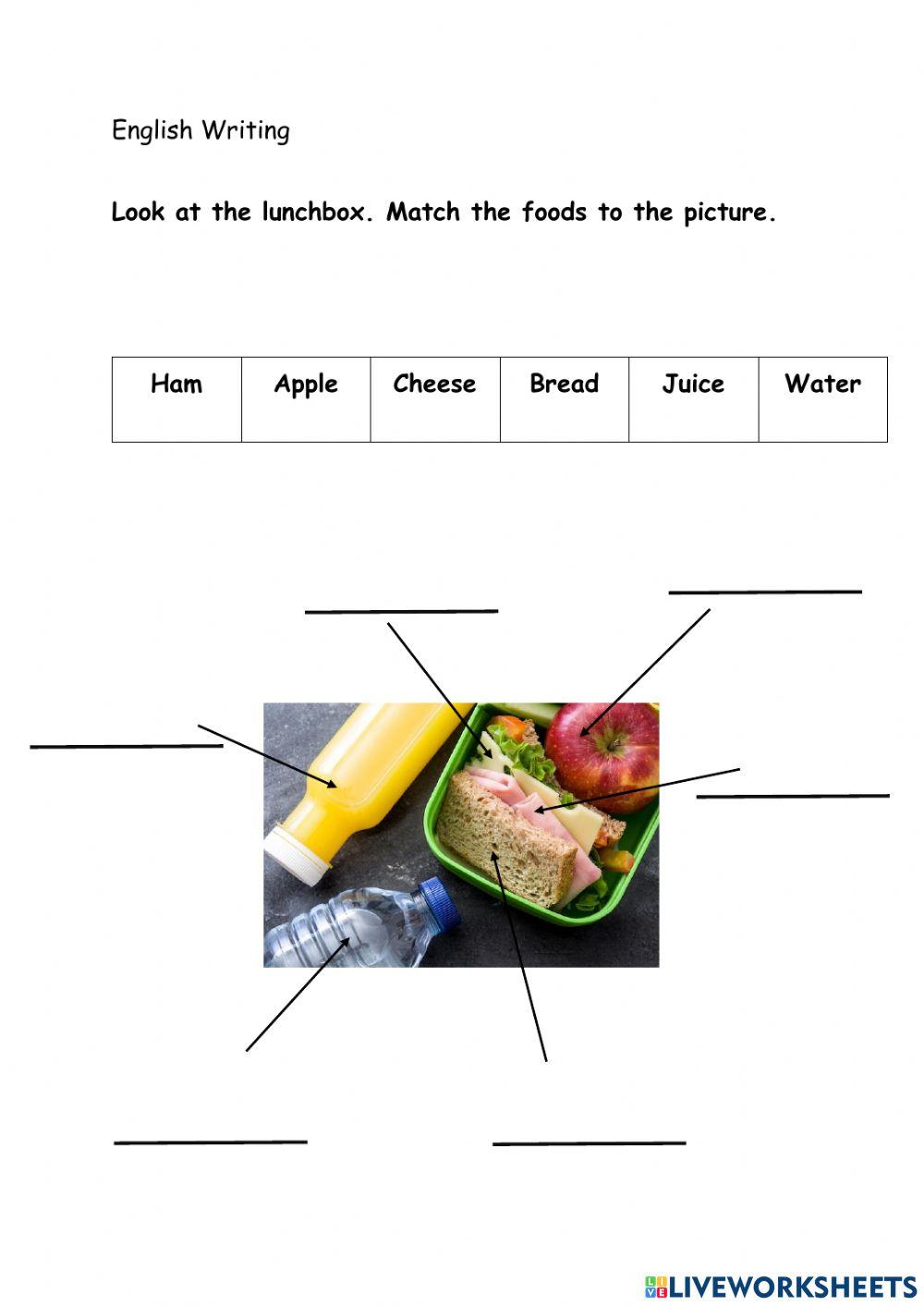 Label the Lunchbox Label the Lunchbox