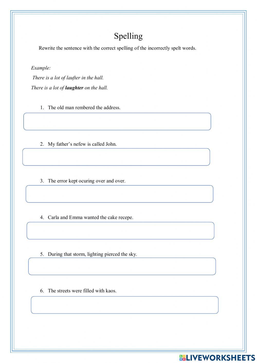 Spelling Worksheet02