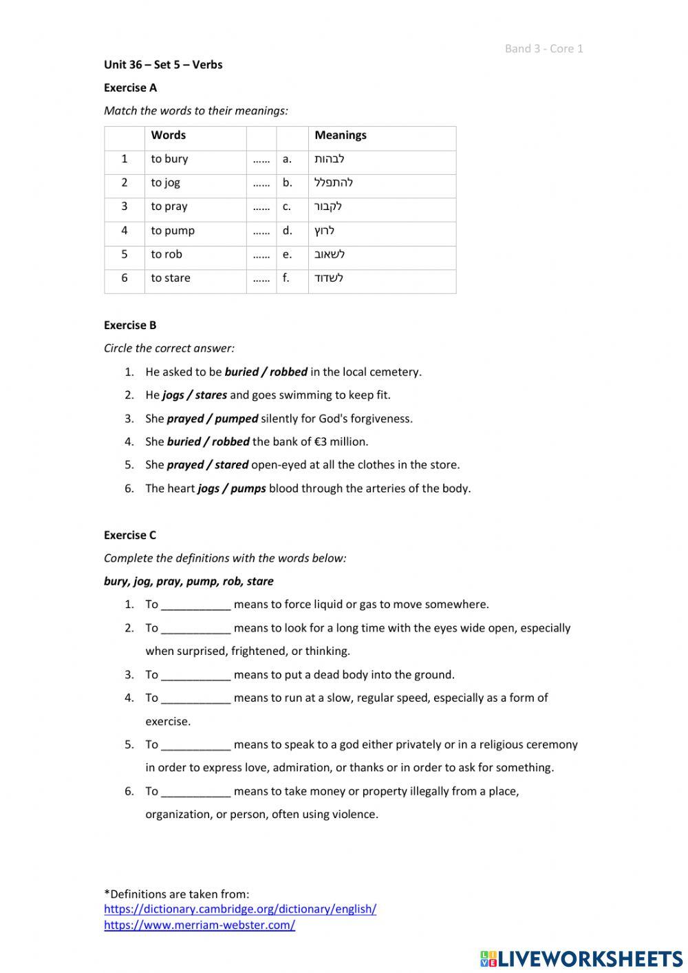 Band 3 (Core 1) - Unit 36 - Set 5