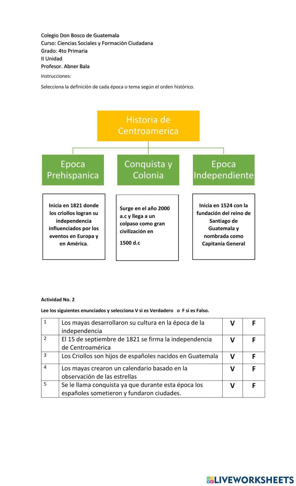Historia de Centroamerica