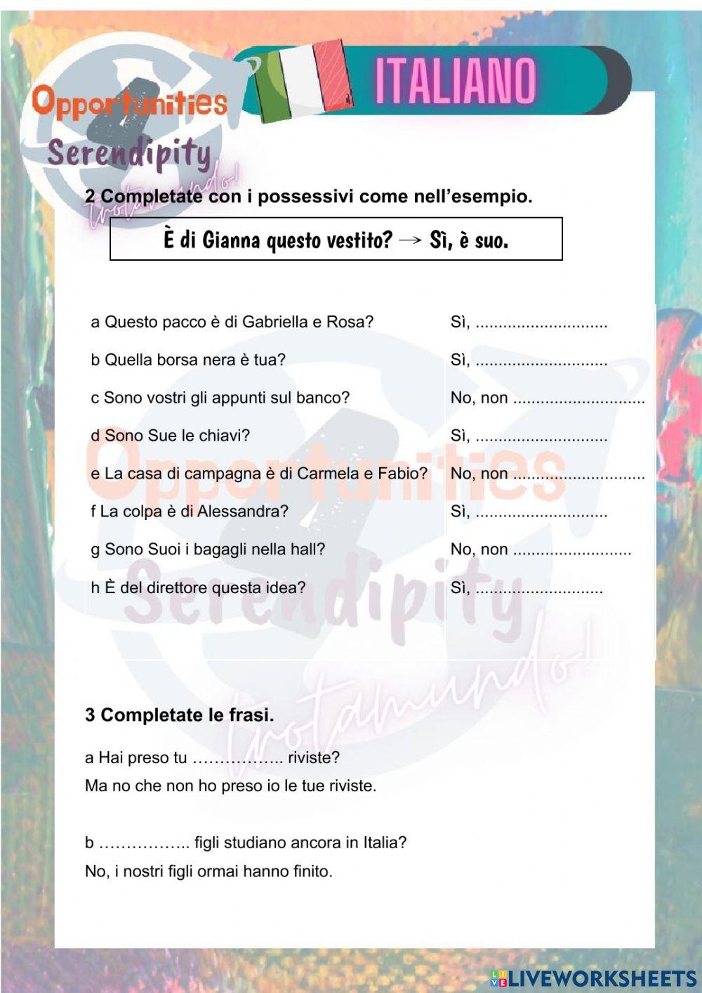 Progetto italiano, tarea 5