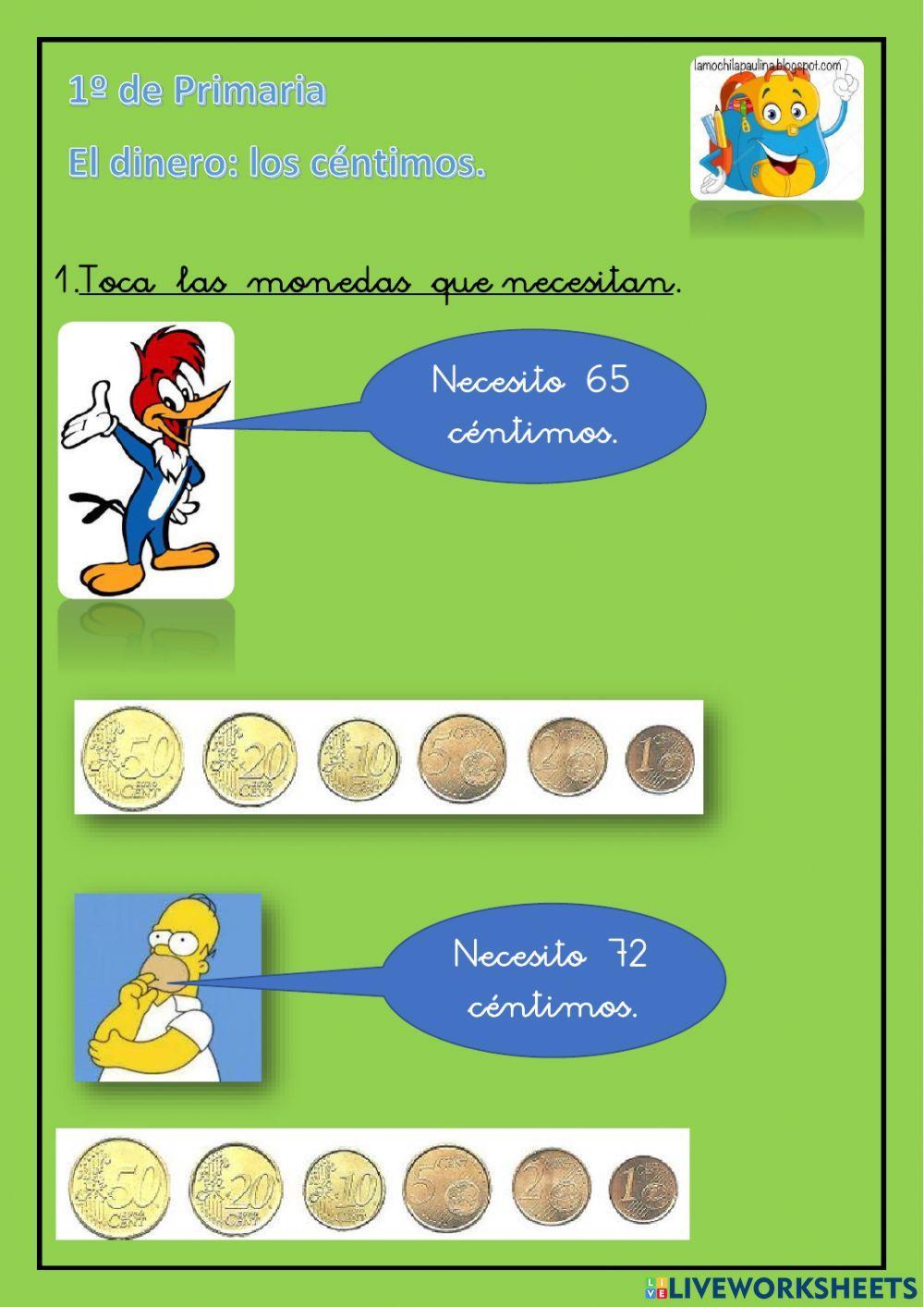 El dinero: los céntimos