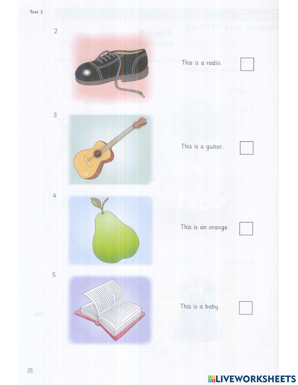 Starters - Test 2 - Book 2 - Reading+Writing