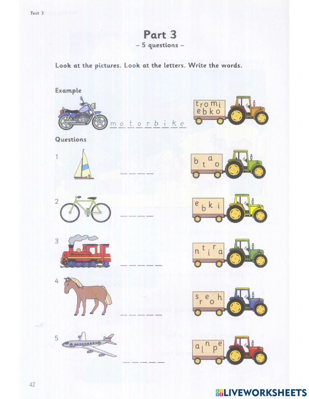 Startes - Test 3 - Book 2 - Reading+Writing