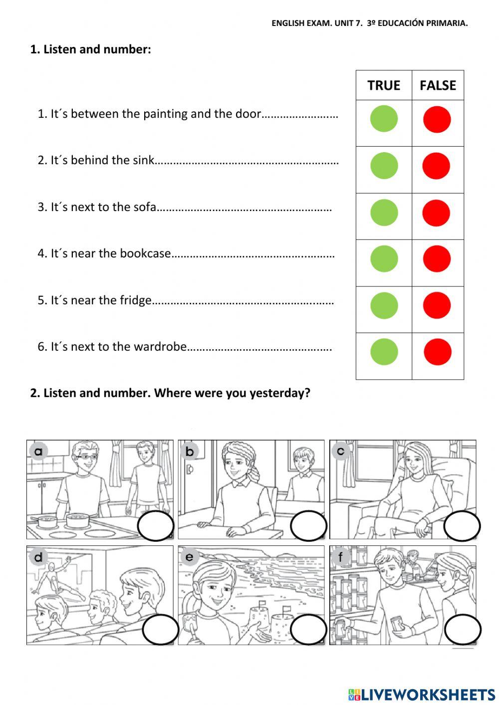 Examen unidad 7 . house- past to be