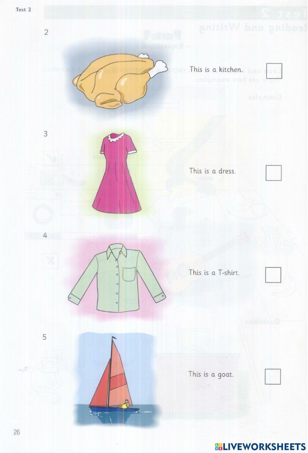 Starter - Test 2 - Book 3 - Reading + Writing