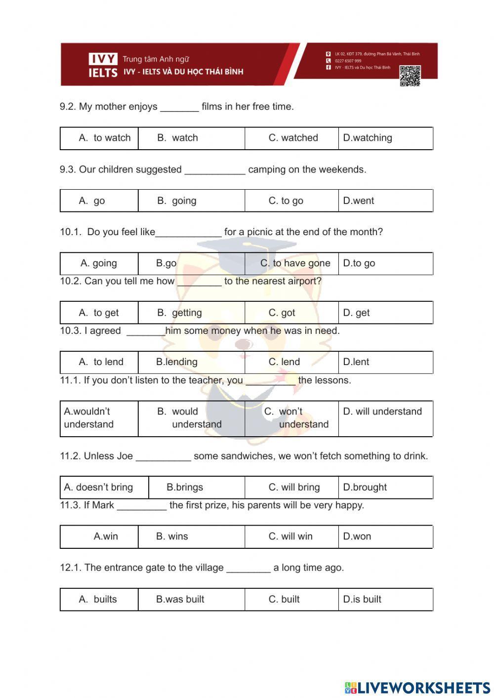 Tổng hợp 25 chủ điểm ngữ pháp tiếng Anh thi vào lớp 10