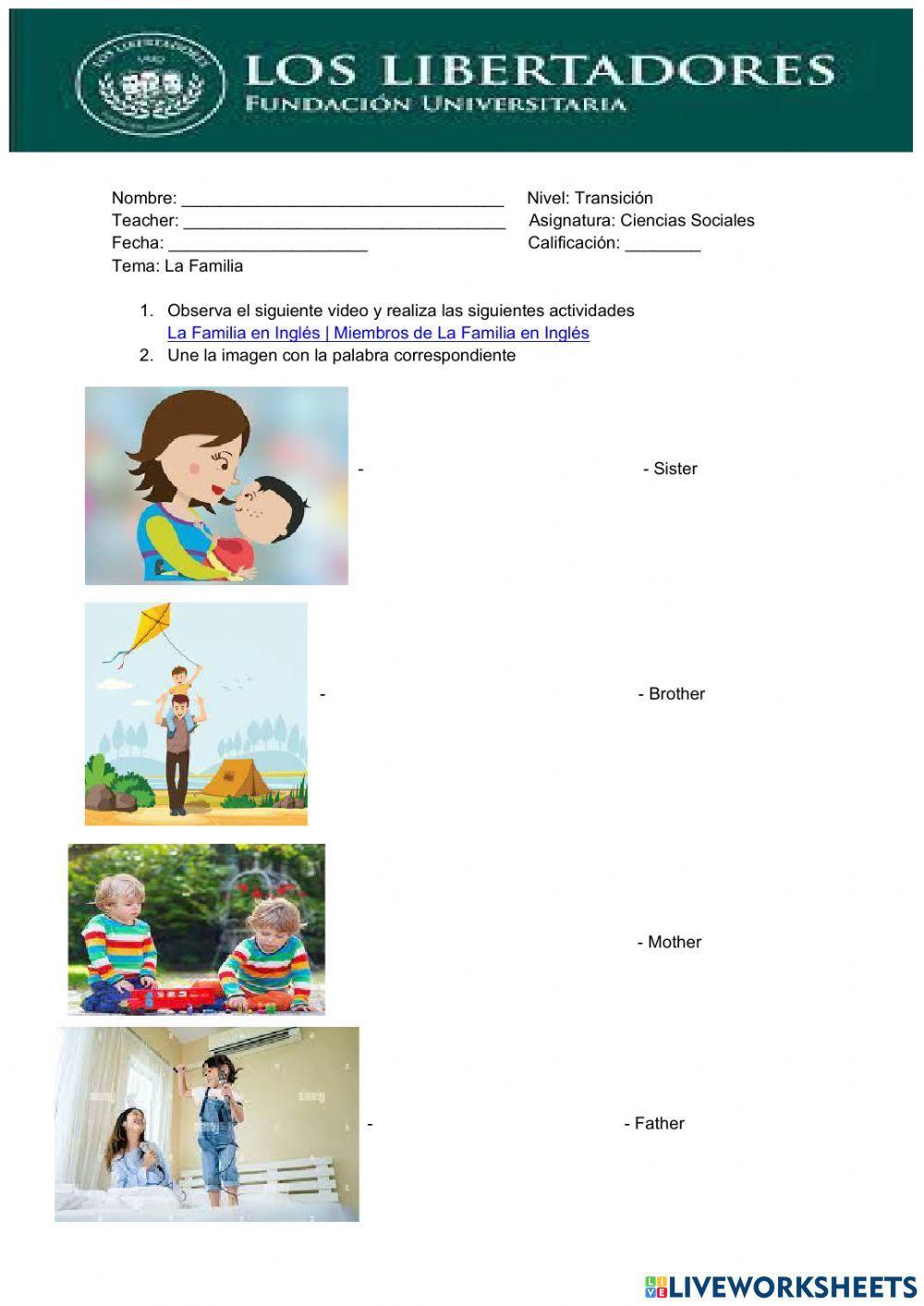 La familia en ingles