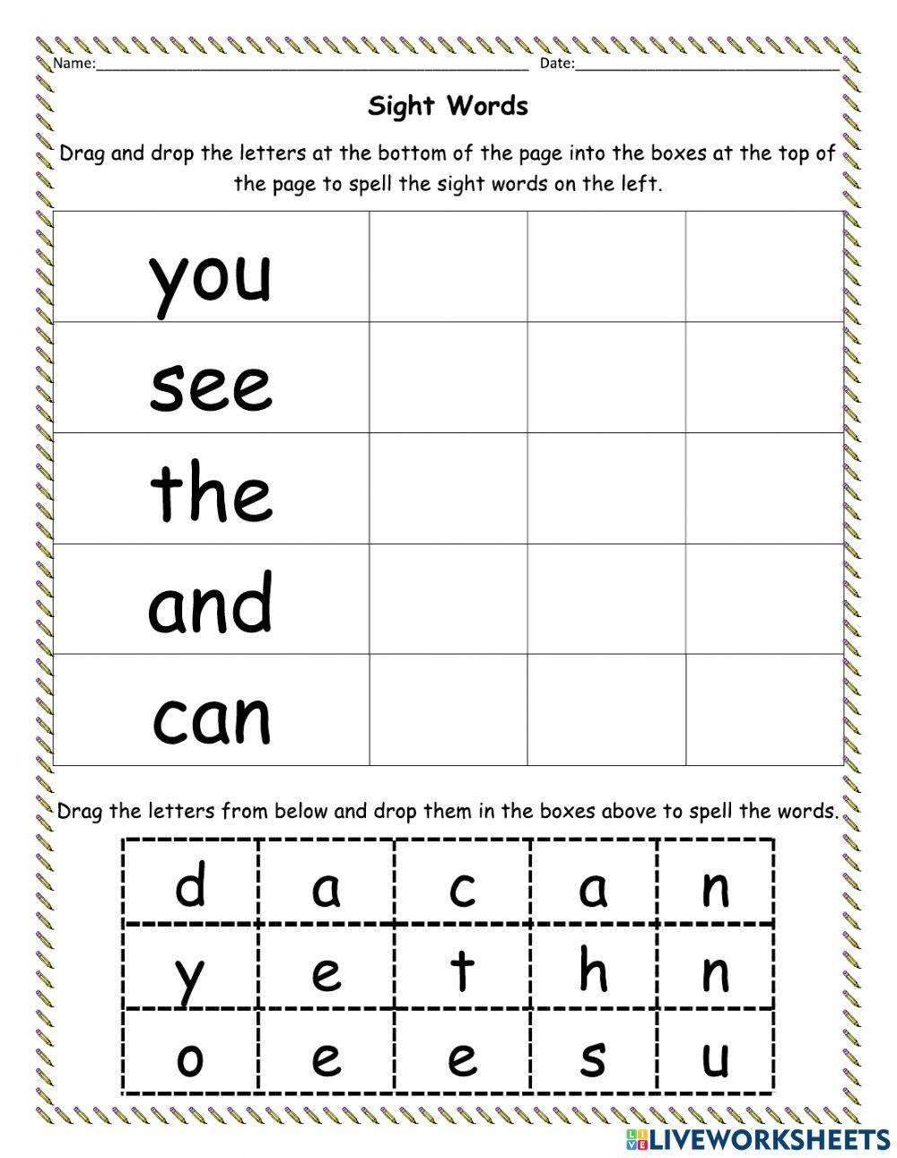 Sight Words Set 2