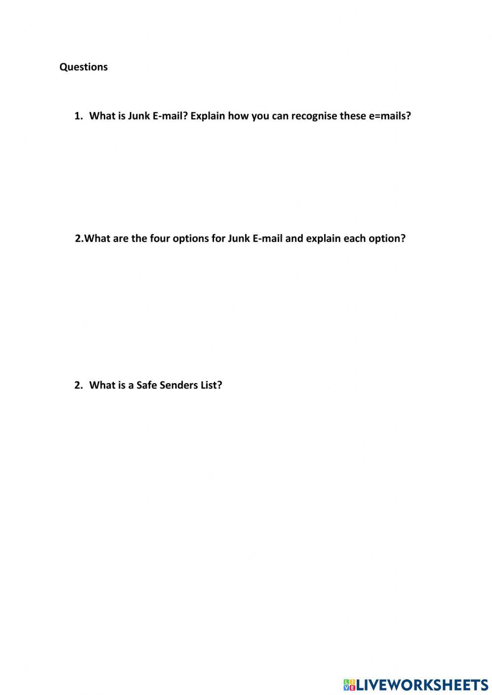 Lesson 7   Removing Users Junk Email, Safe Senders List