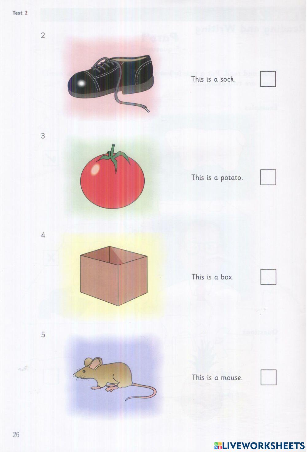 Starter - Test 2 - Book 4 - Reading + Writing