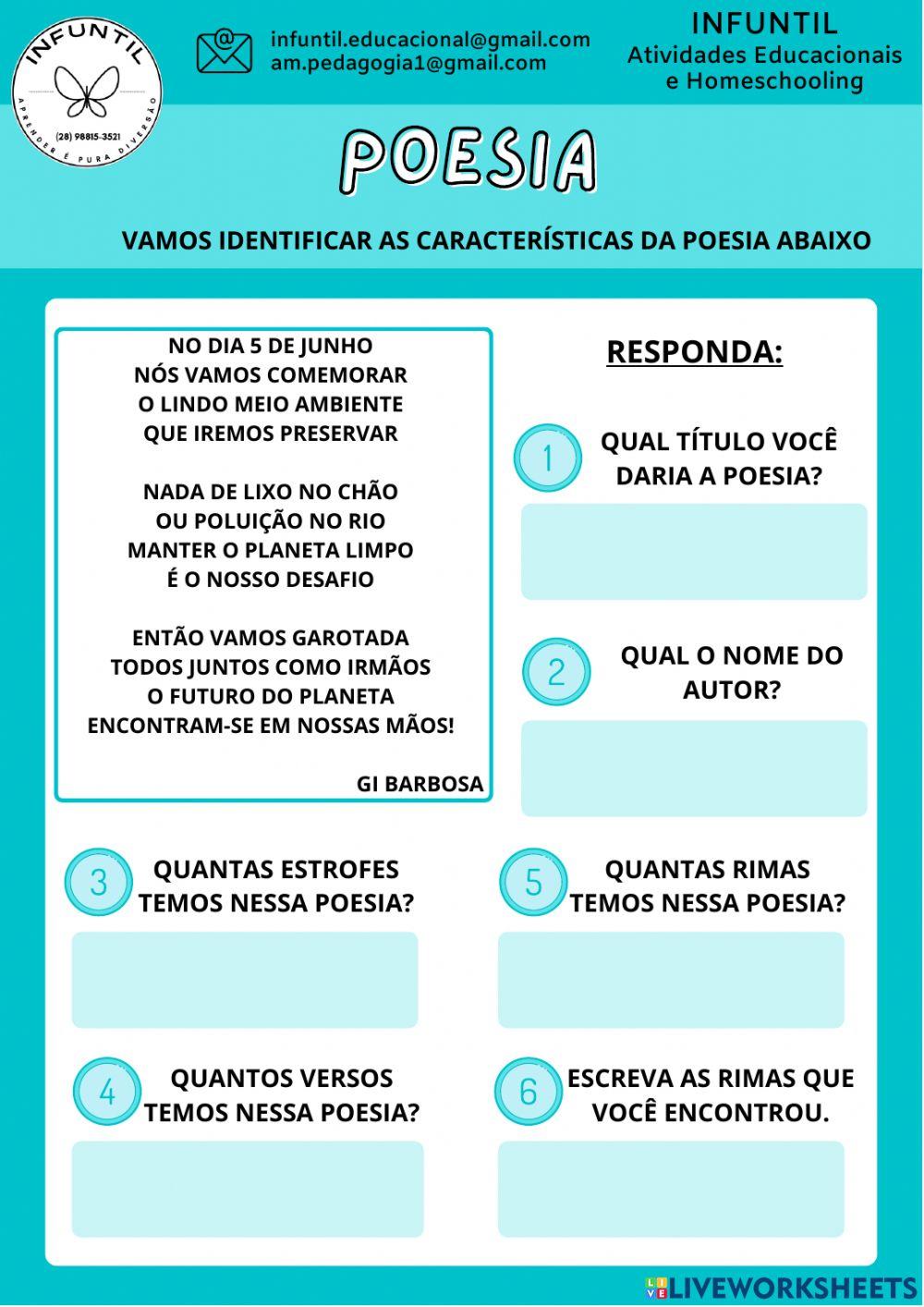 Características da poesia