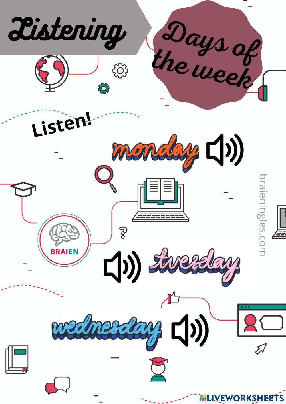 Days of the week. Listening