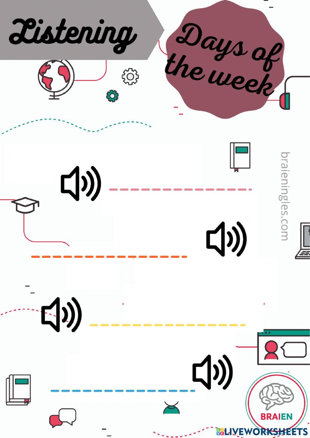 Days of the week. Listening