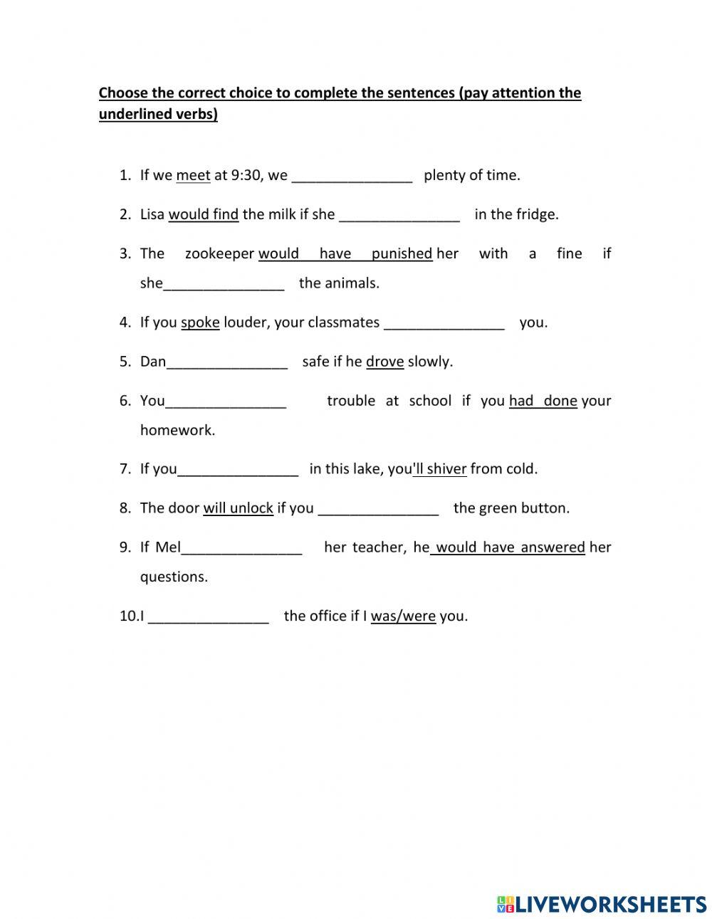 EXAMEN CONDITIONALS PASSIVE VOICE