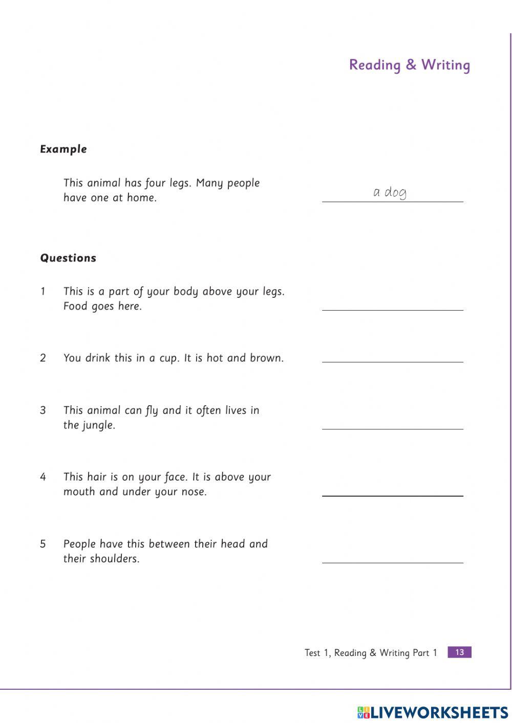 Mover test 1 reading and writing