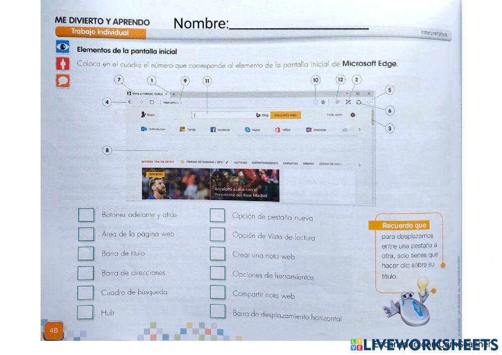 Hoja de trabajo interactiva 6p