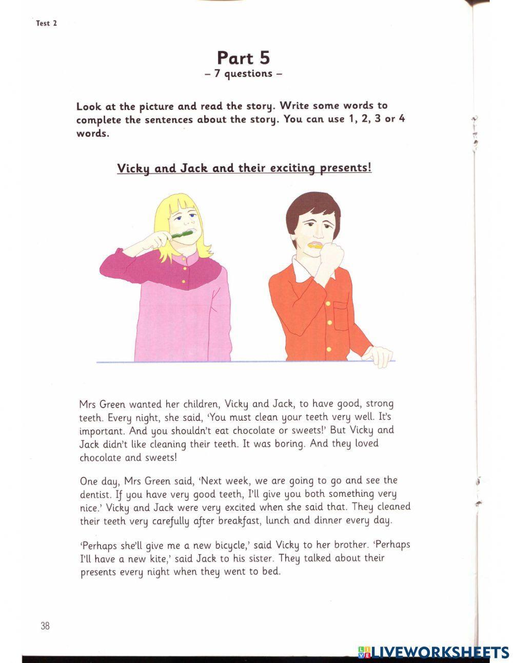 Flyers - Test 2 - Book 1 - Reading & Writing