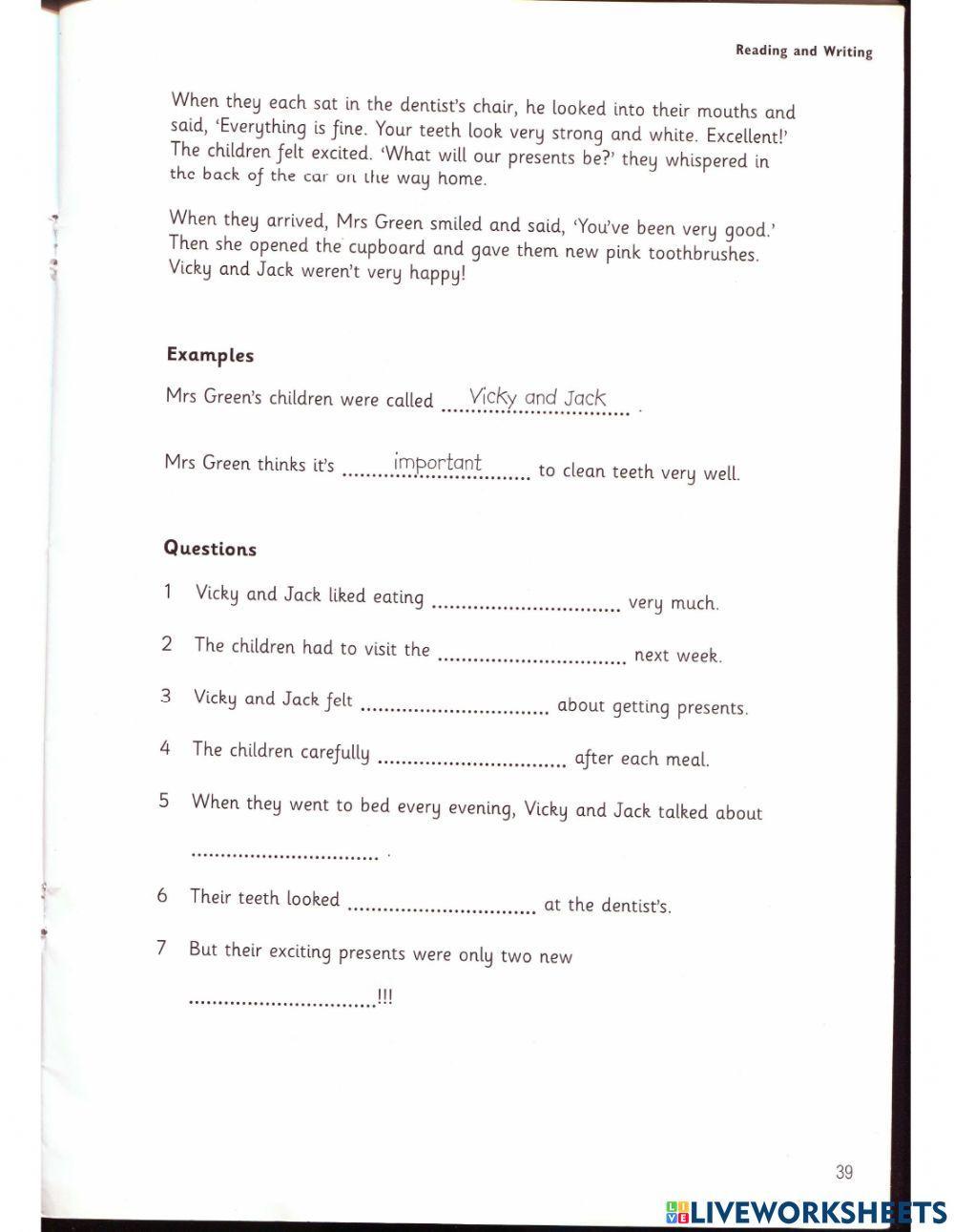 Flyers - Test 2 - Book 1 - Reading & Writing