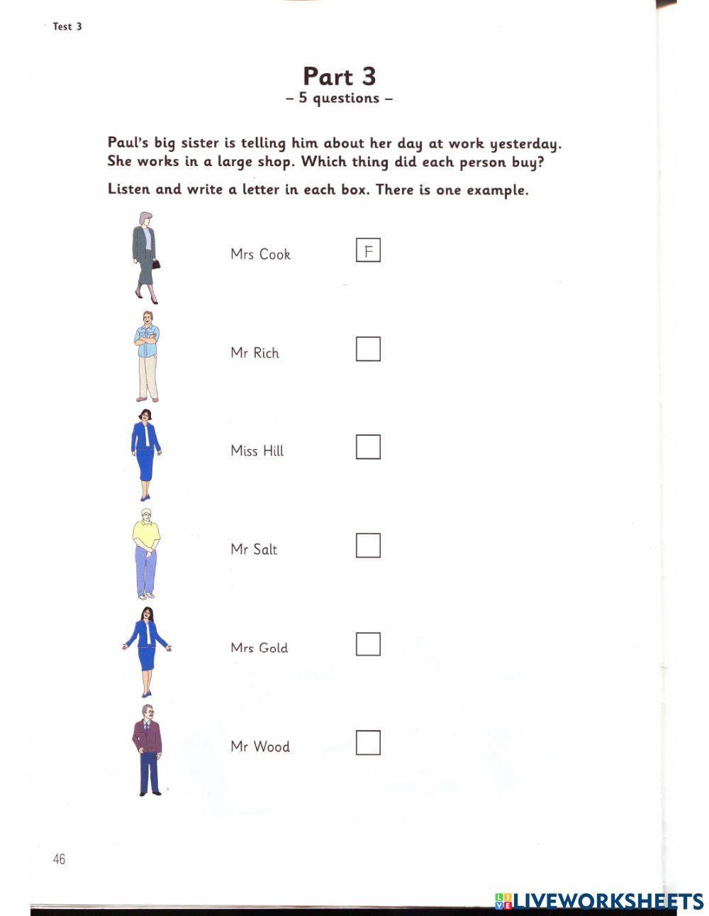 Flyers - Test 3 - Book 1 - Listening