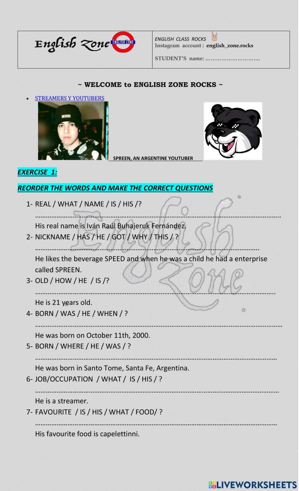 Spreen, an Argentine youtuber