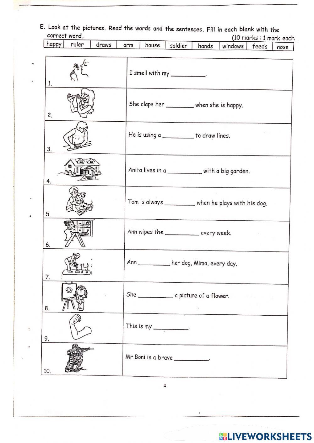 Grade 1 - Test 2 (Second Semester 2022)