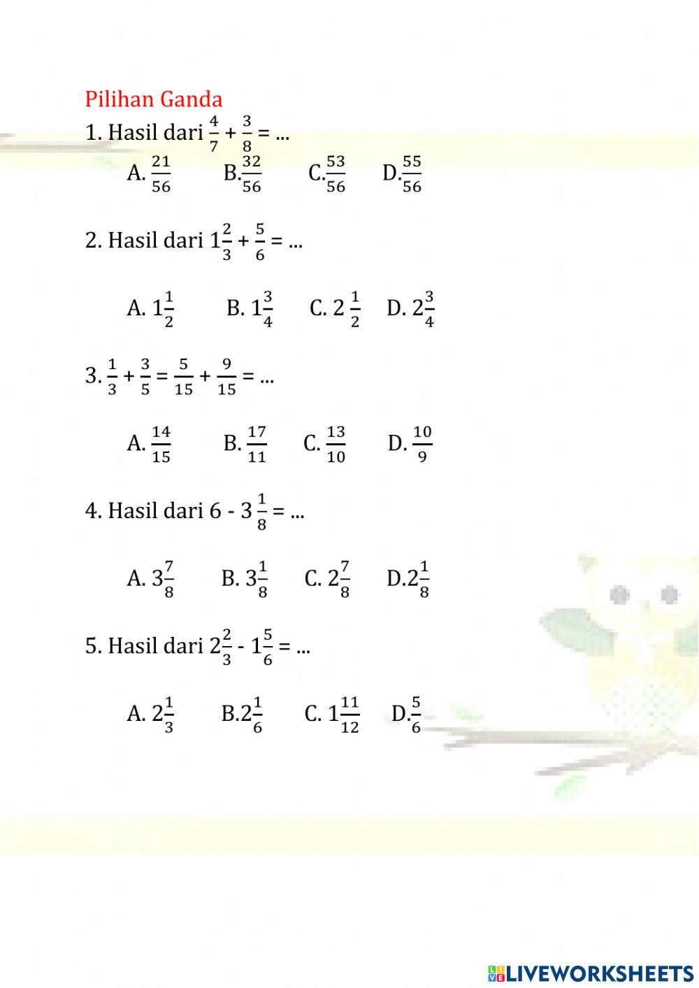 LKPD Subpelajaran 1 Kelas 5