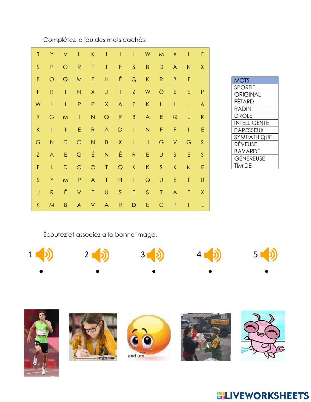 Personalité, caractère et loisirs