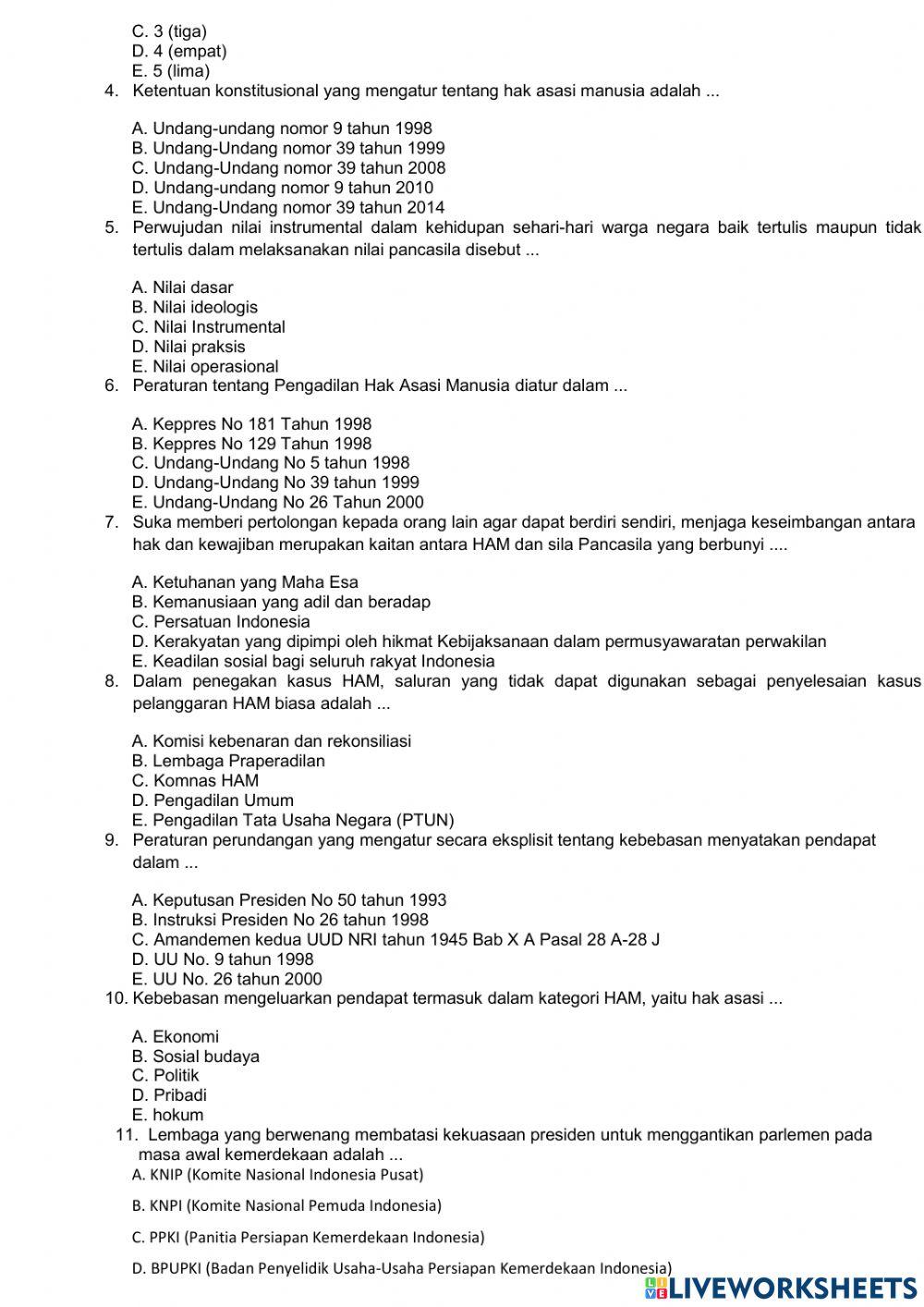 Soal PAT PPKN Kelas 11