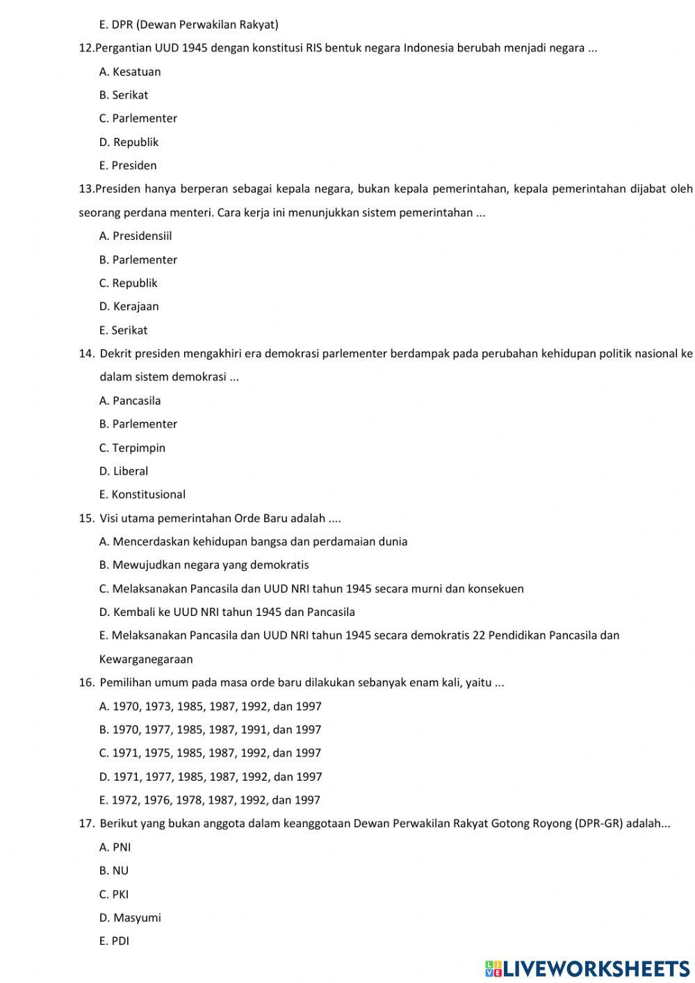 Soal PAT PPKN Kelas 11
