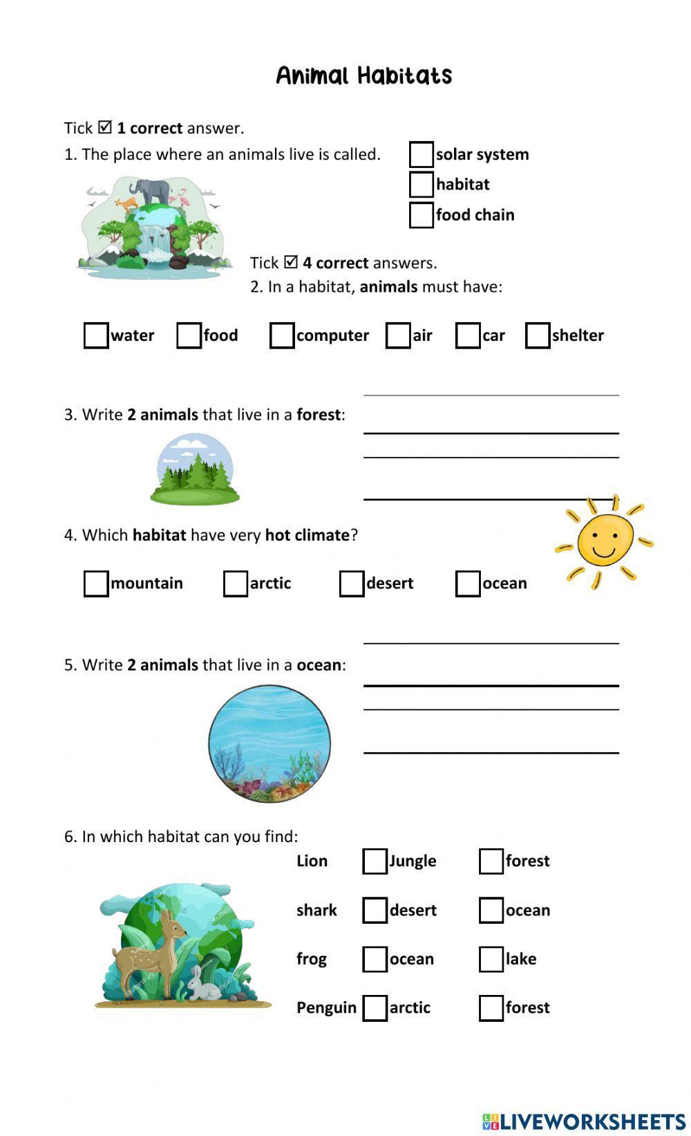 Animal Habitats Animal Habitats