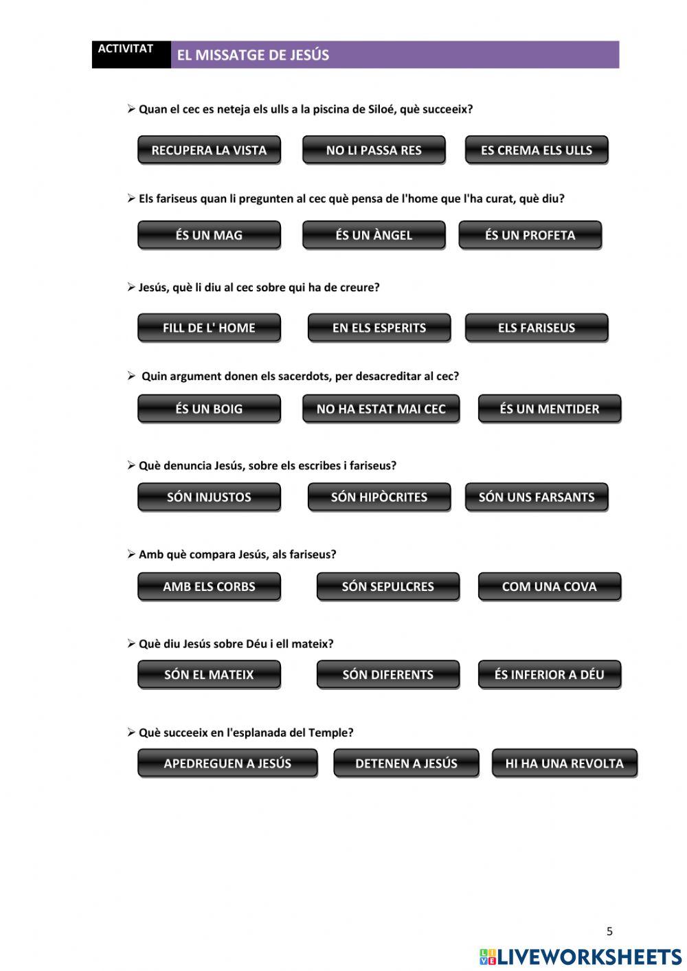 El missatge de Jesús