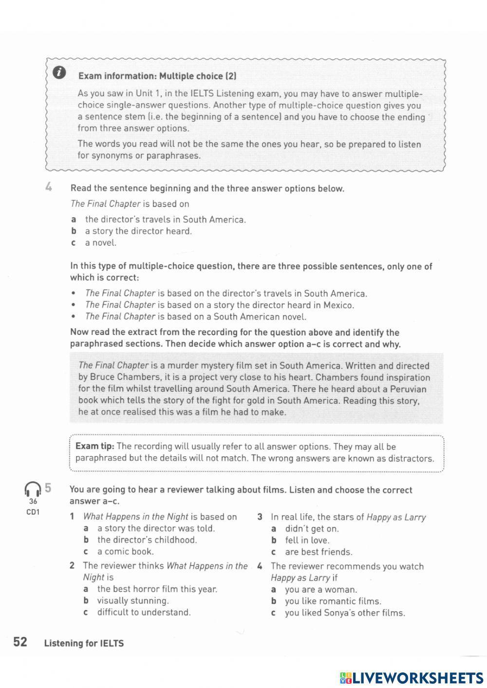 IELTS Listening: Matching & Multiple Choice