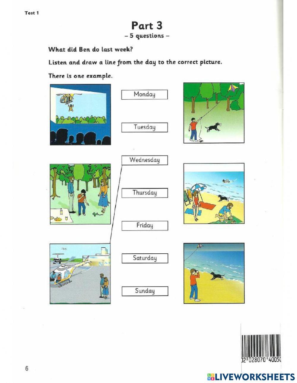 Movers 7 - T1 - Listening 3