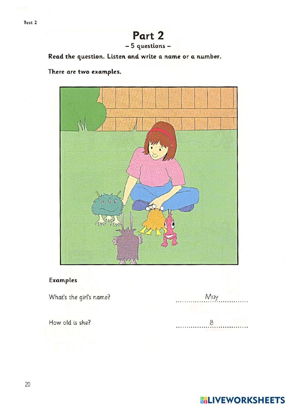 Starters - Test 2 - Book 5 - Listening