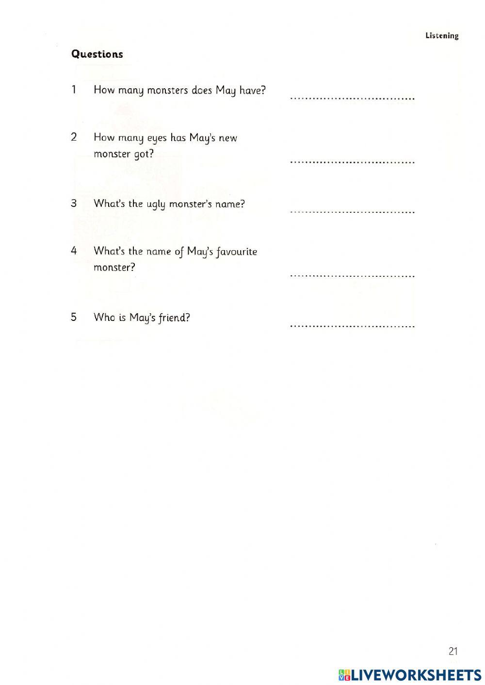 Starters - Test 2 - Book 5 - Listening