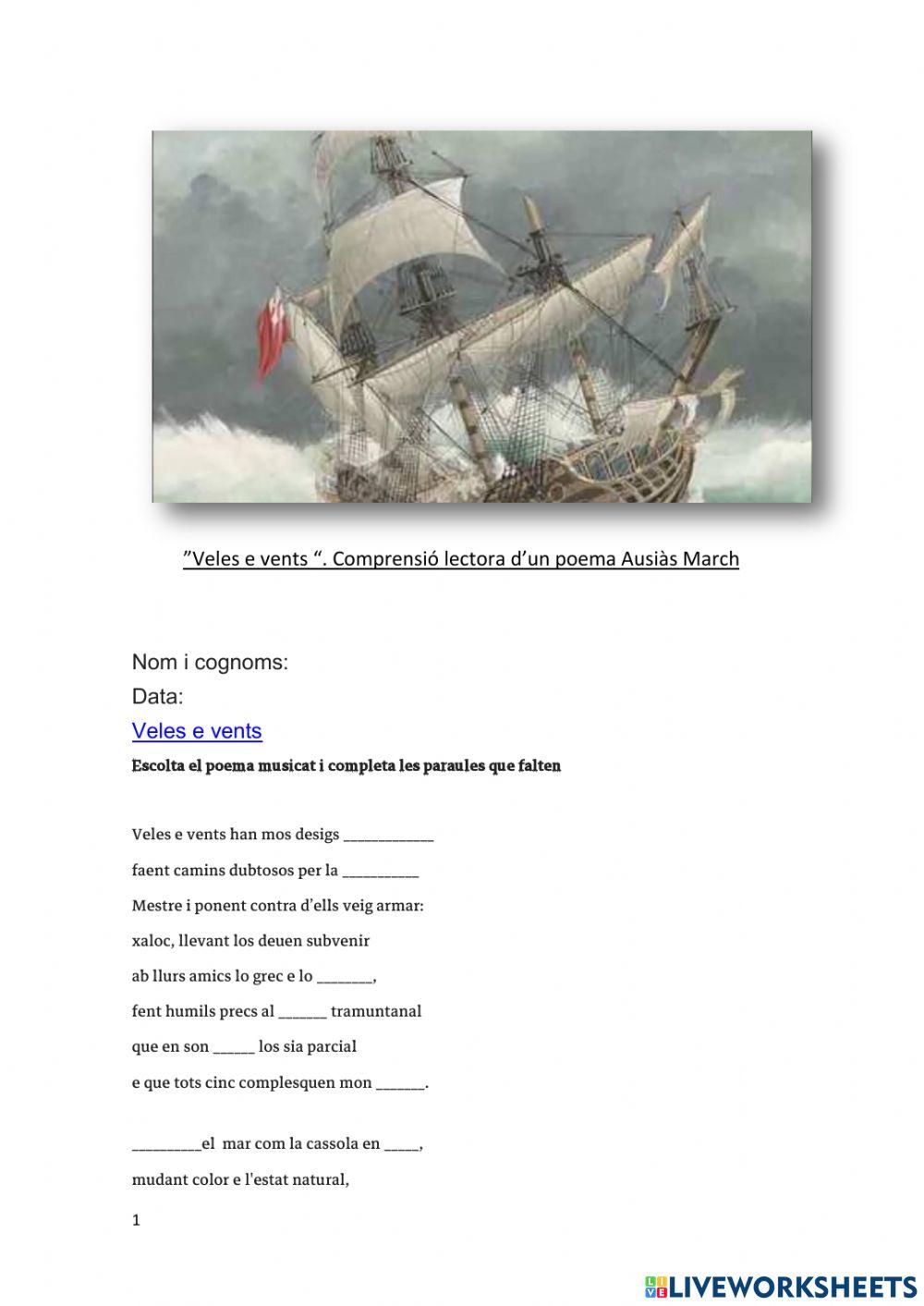 Veles e vents. Ausiàs March