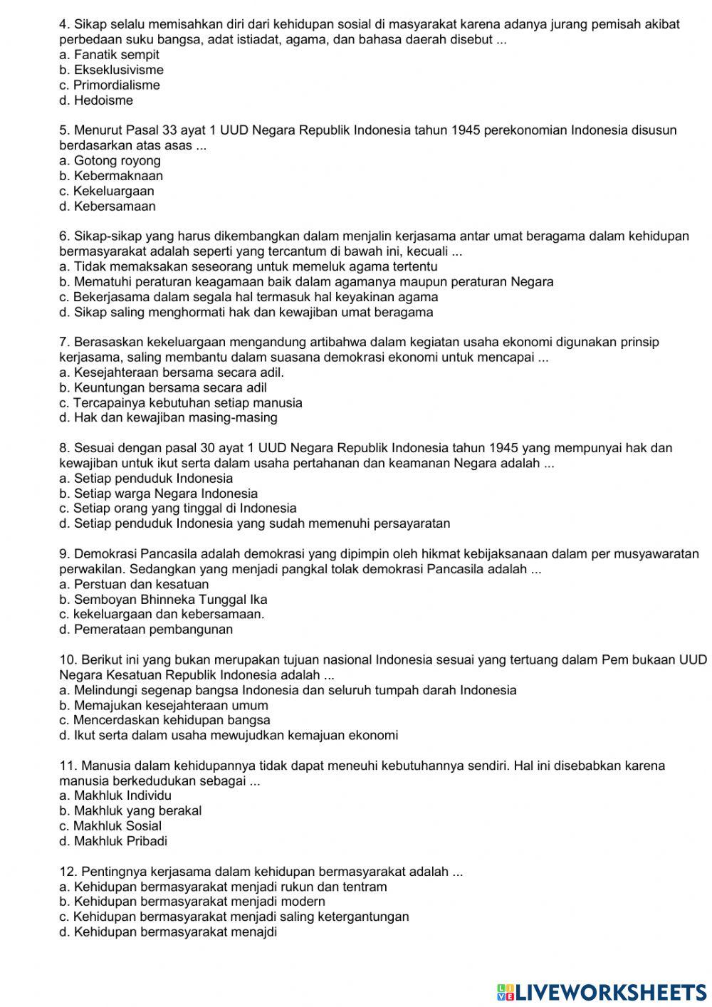 Soal PAT PPKN Kelas 8