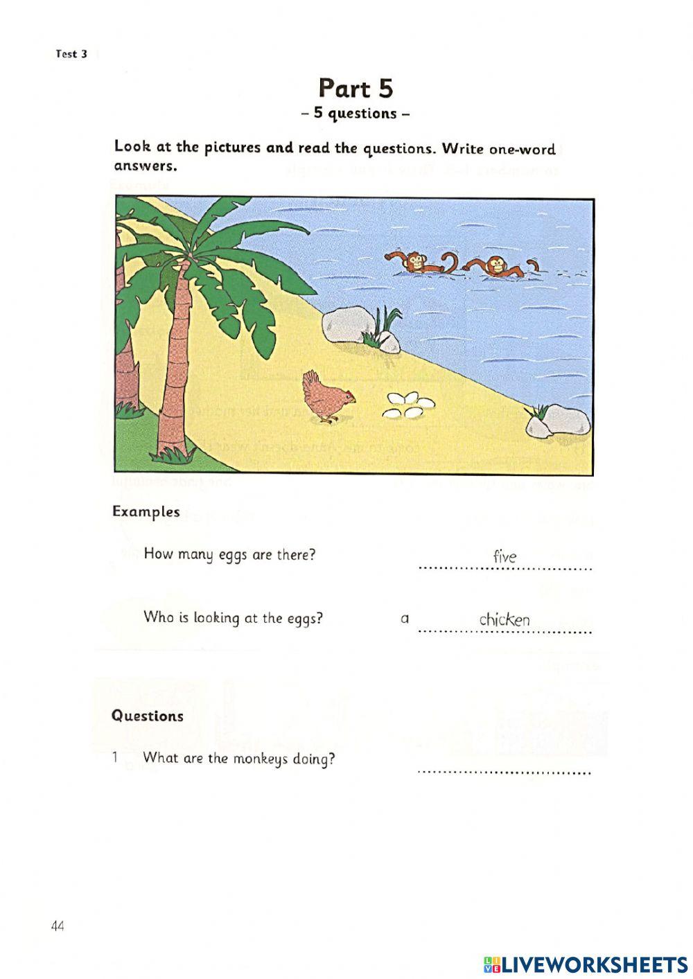 Starters - Test 3 - Book 5 - Reading + Writing