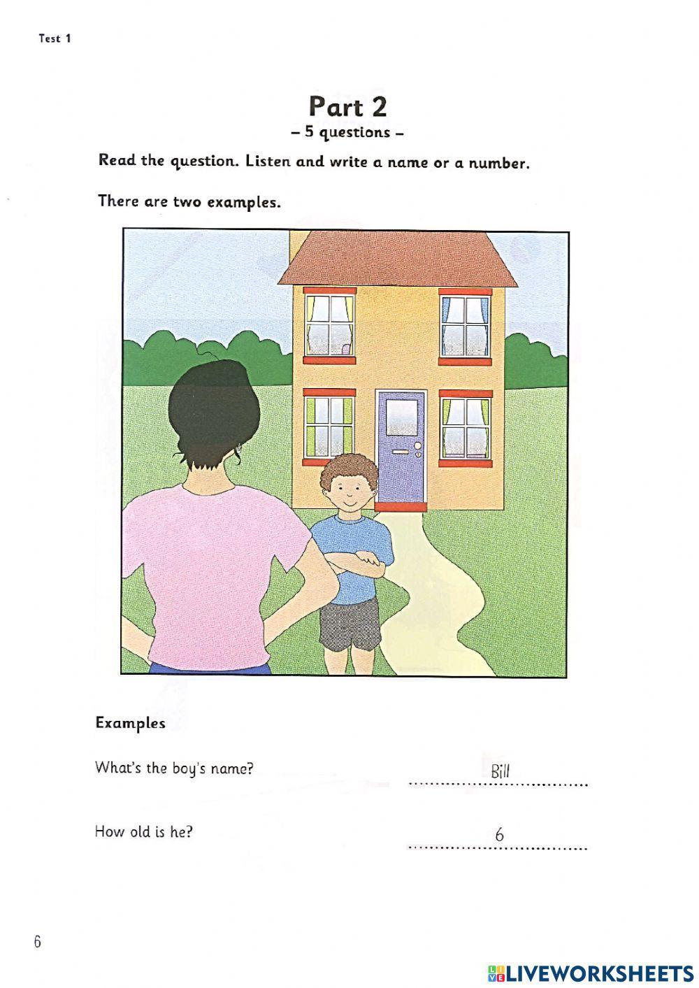 Starters - Test 1 - Book 6 - Listening