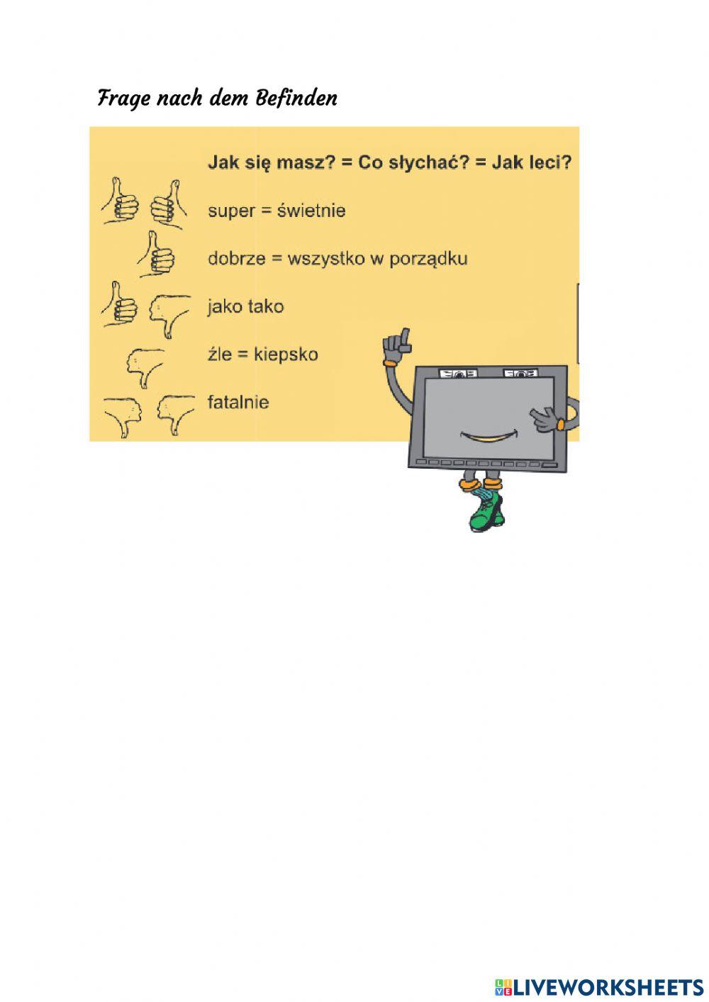 Frage nach dem Befinden