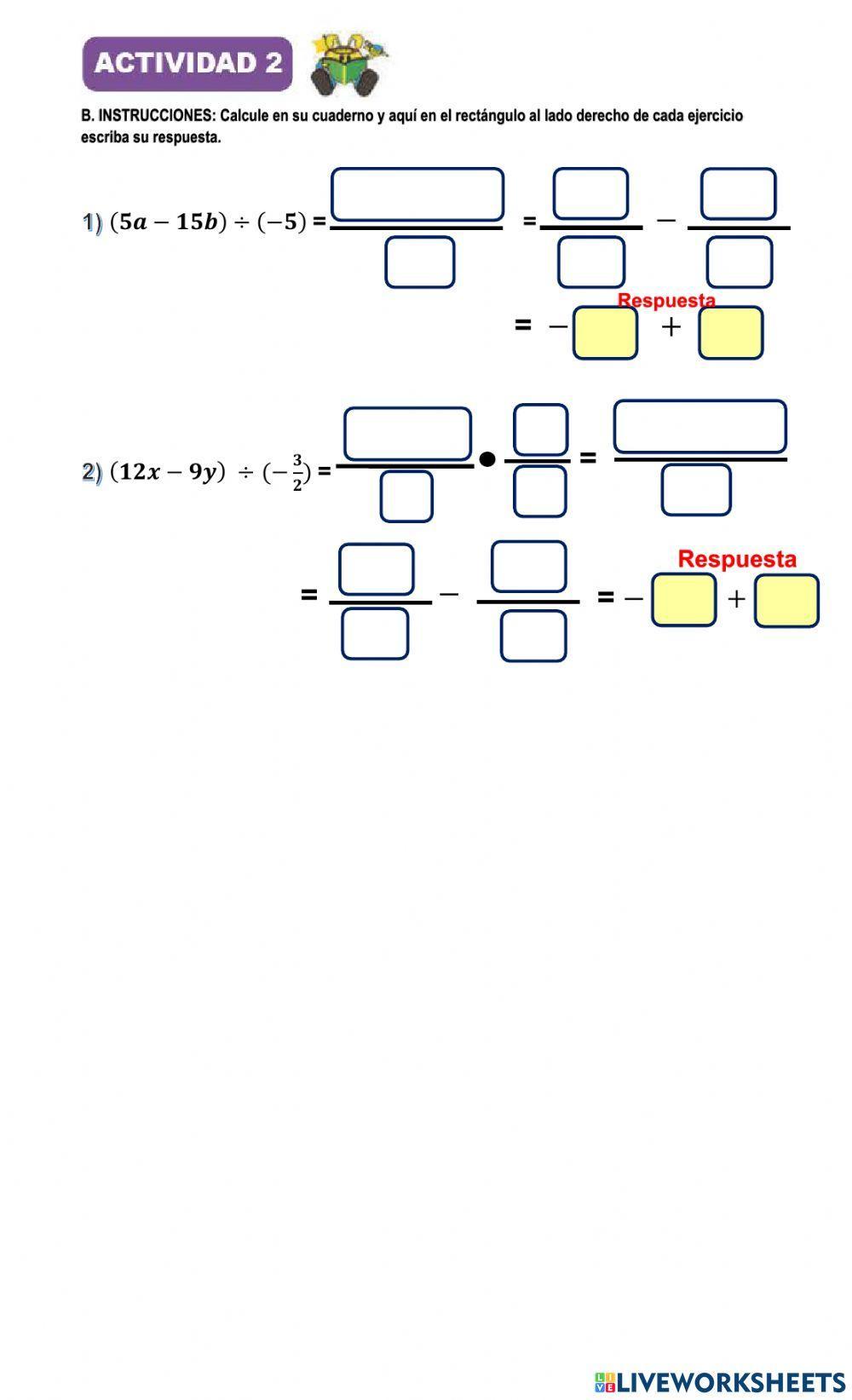 Multiplicación- División de un Polinomio por un Monomio