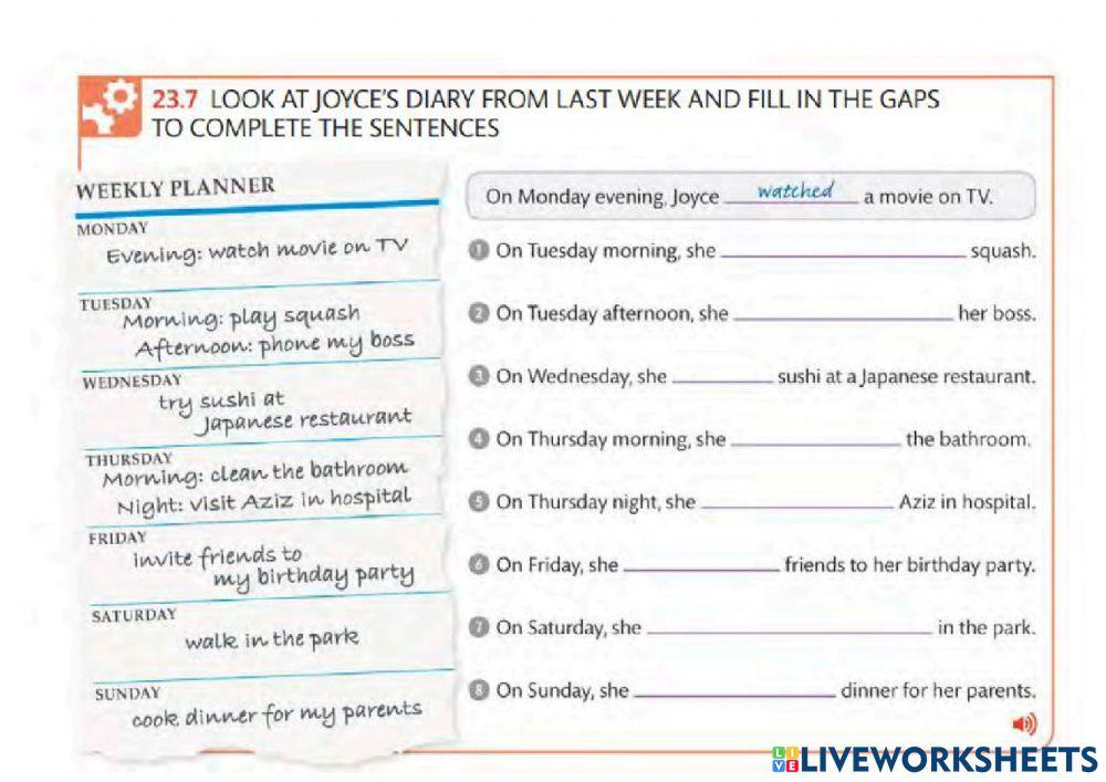 Past Form - Regular Verbs