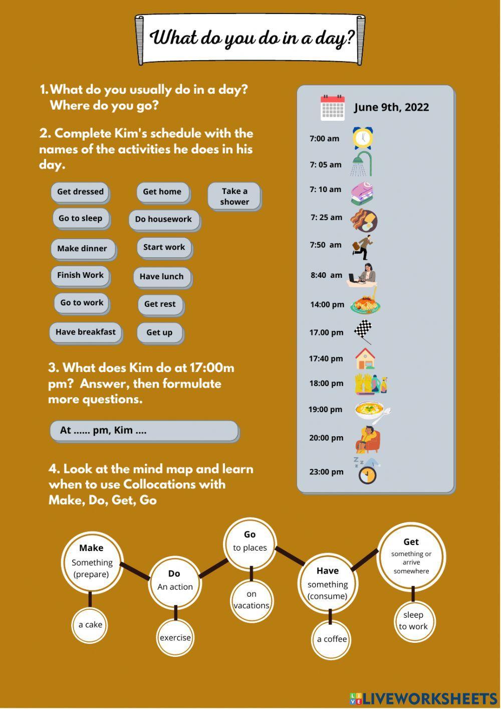 Collocations with Do, Make, Have, Get, Go